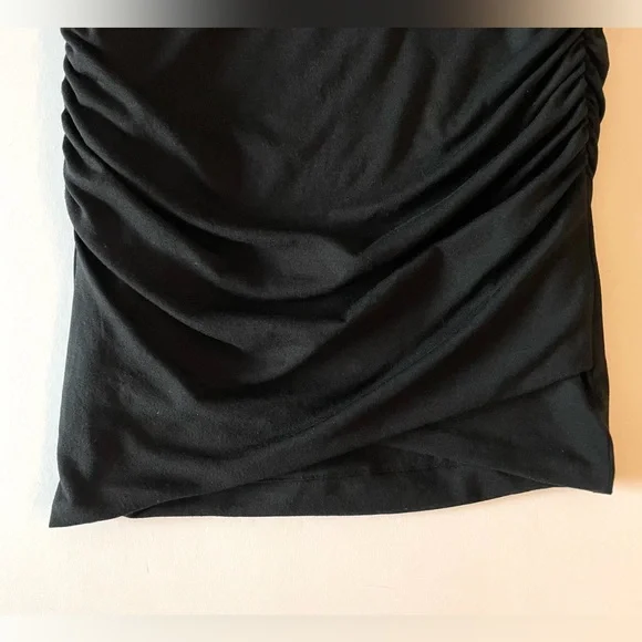 Banana Republic Black Ruched Soft Knit Bodycon Mini Skirt Size XS - Picture 2 of 15